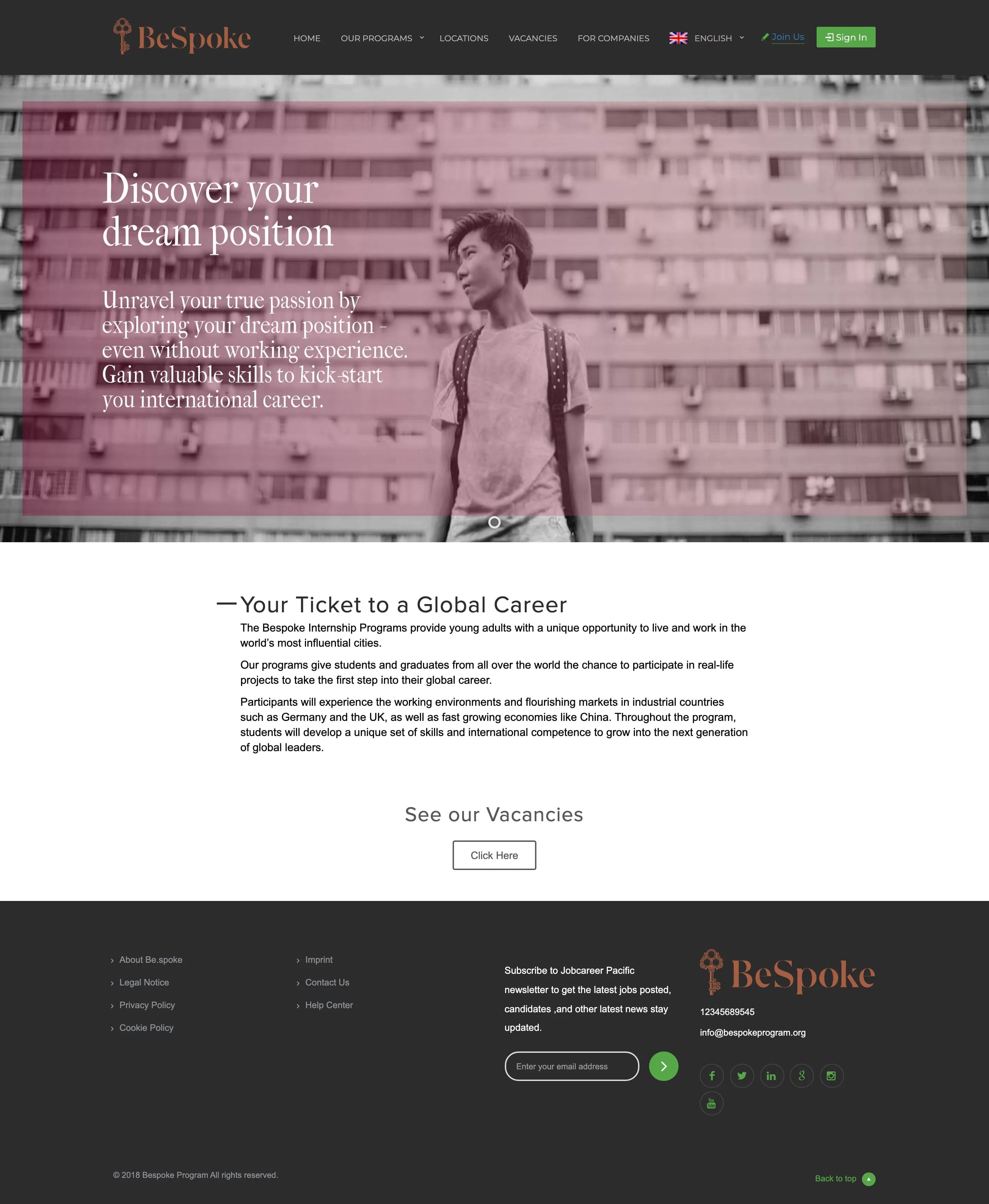 Bespoke Recruitment Program: the site we built