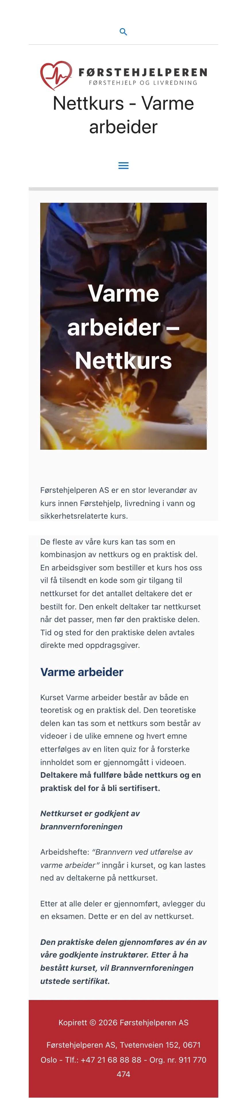 Førstehjelperen AS on a phone.